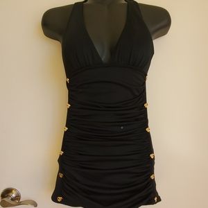 Juicy Couture Black Halter Swim Dress XS